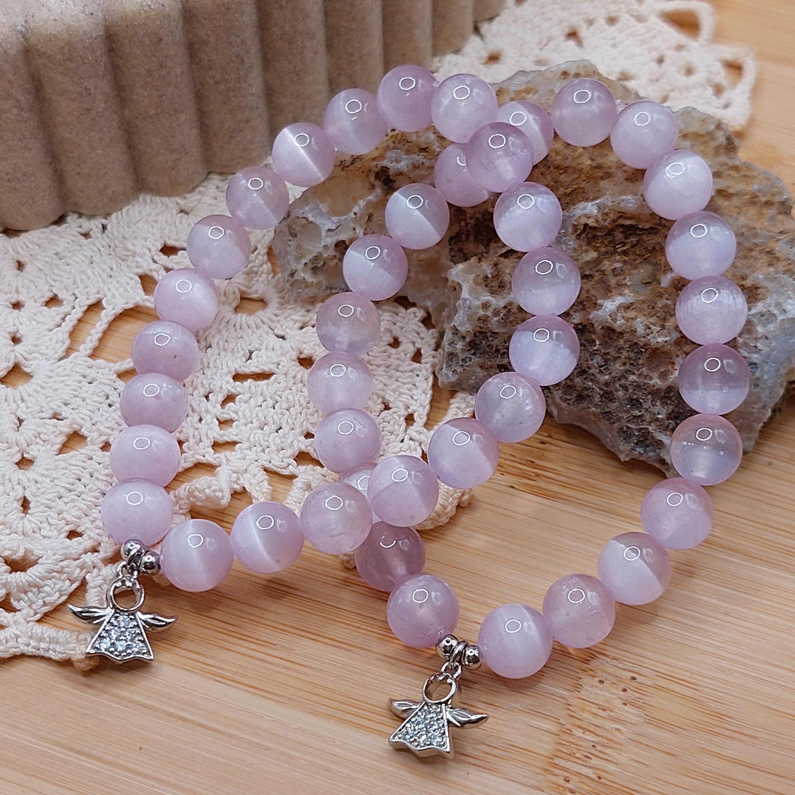 Náramok ELYSEN z minerálu SELENIT lavender MC-B-1058 – Obrázok 4