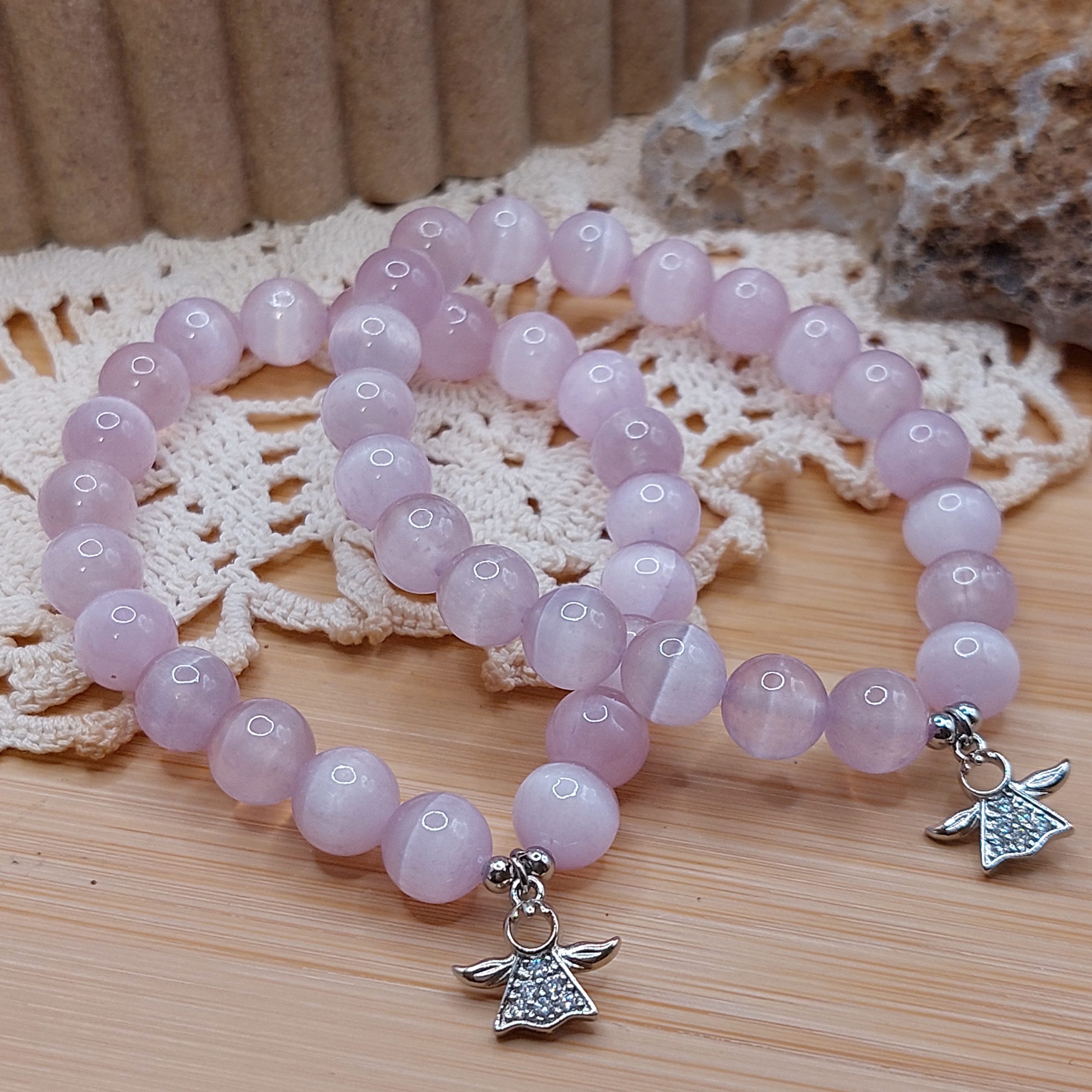 Náramok ELYSEN z minerálu SELENIT lavender MC-B-1058 – Obrázok 5