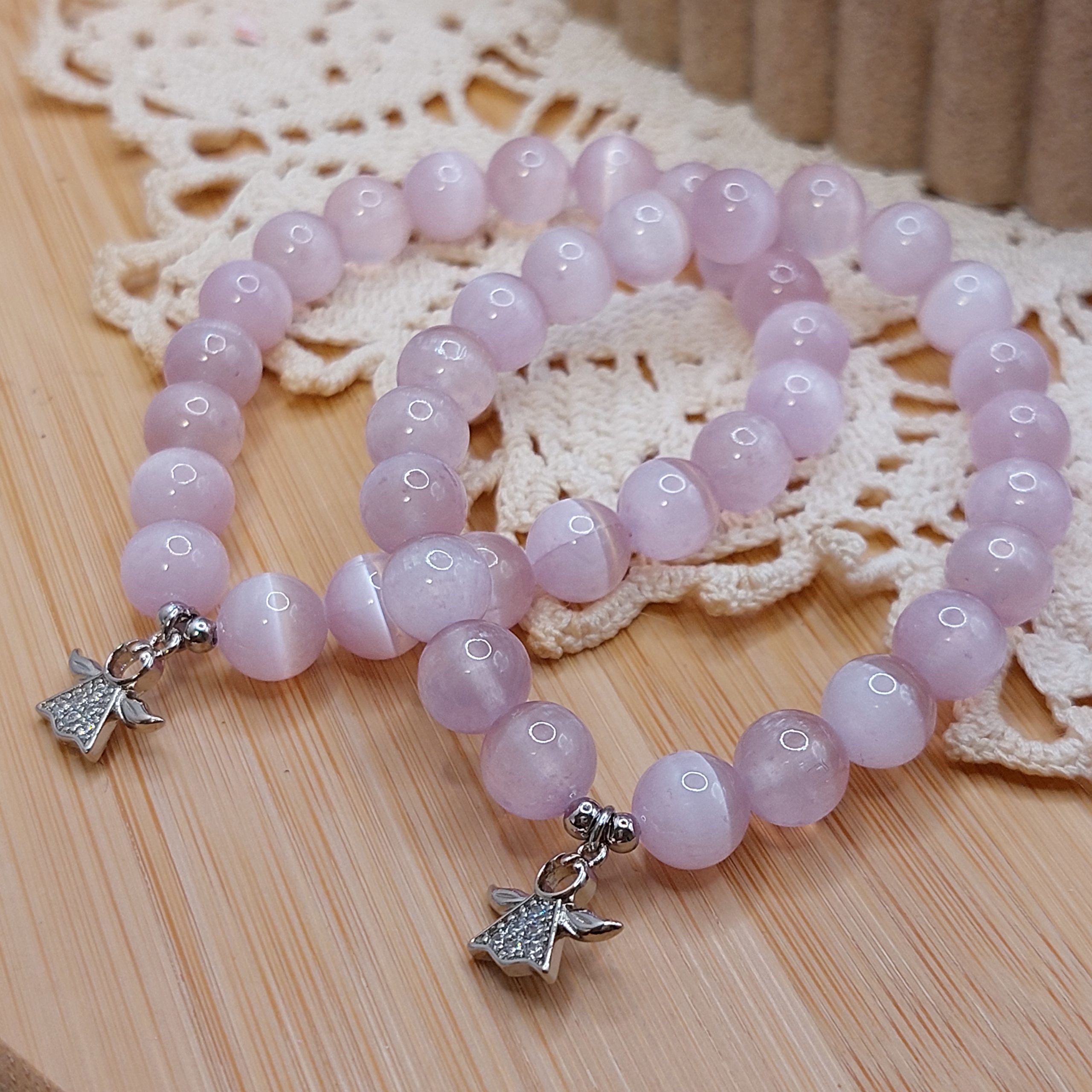 Náramok ELYSEN z minerálu SELENIT lavender MC-B-1058 – Obrázok 6