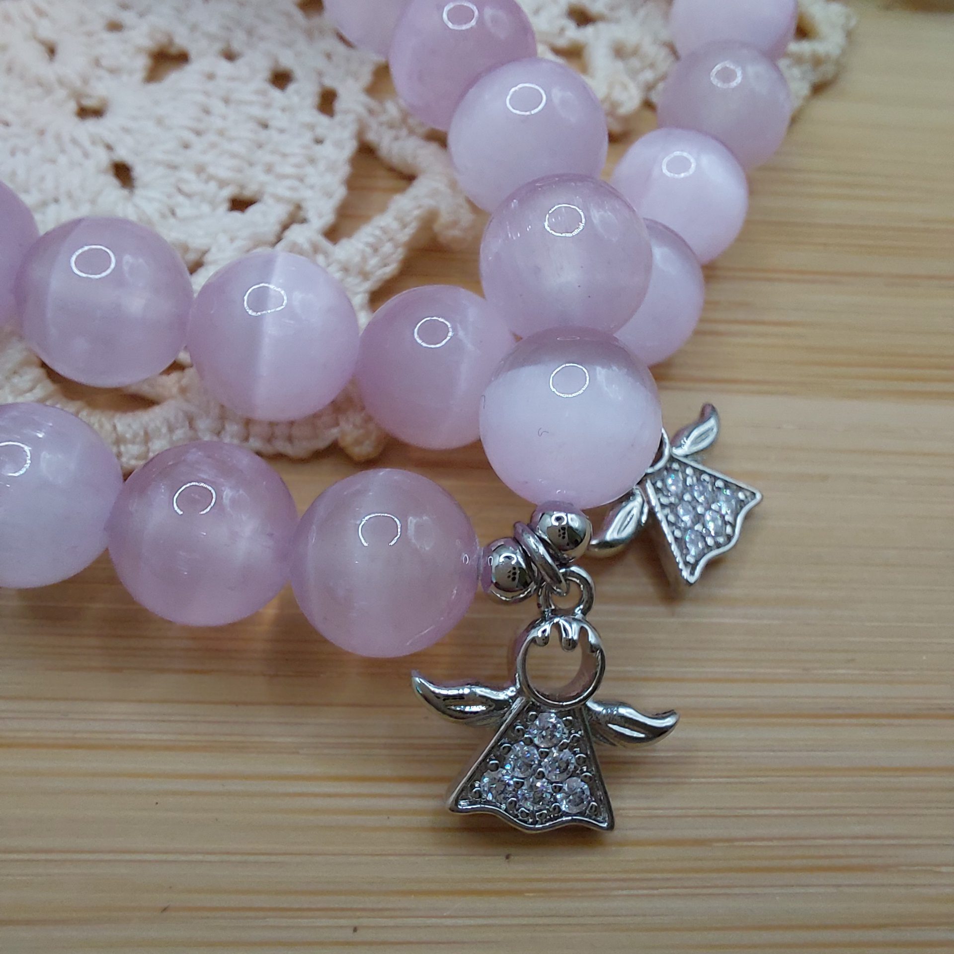 Náramok ELYSEN z minerálu SELENIT lavender MC-B-1058 – Obrázok 7