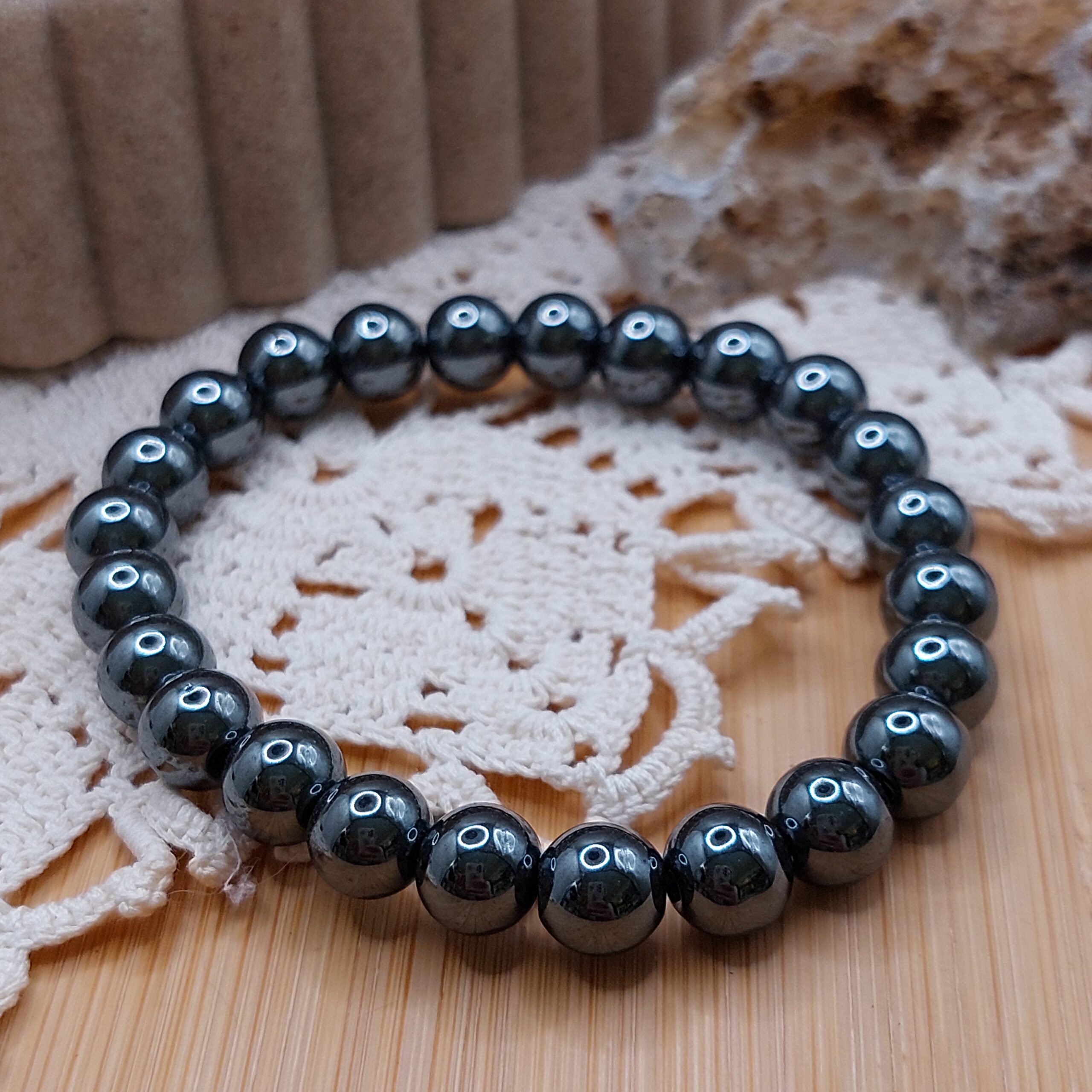 Náramok SVARIEN z minerálu HEMATIT MC-B-1107 – Obrázok 2